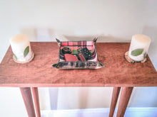 Load image into Gallery viewer, Leather and Mammoth Plaid Flannel lined Valet Tray
