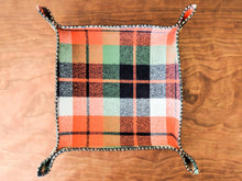 Load image into Gallery viewer, Leather and Mammoth Plaid Flannel lined Valet Tray
