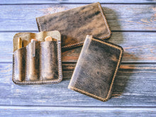 Load image into Gallery viewer, Vertical Wallet in Distressed Leather
