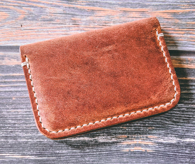 Horween Natural Dublin Leather 2 Pocket Minimalist Card Wallet