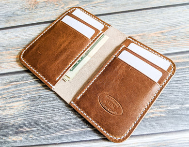 English Tan Harvest Vertical Card Wallet