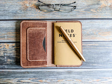 Load image into Gallery viewer, Natural Distressed Italian Leather Field Notes/Travel Notebook
