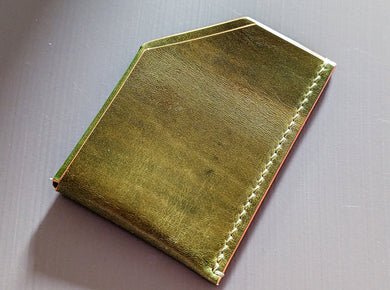 Micro Minimalist Marbled Green Horsefront card holder