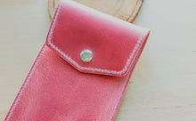 Load image into Gallery viewer, Vintage Pink Handmade Italian Leather Pen/Pencil Case
