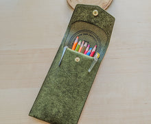 Load image into Gallery viewer, Olive Handmade Badalassi Carlo Italian Leather Pen/Pencil Case
