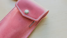 Load image into Gallery viewer, Vintage Pink Handmade Italian Leather Pen/Pencil Case
