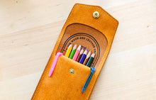 Load image into Gallery viewer, Handmade Yellow Badalassi Carlo Italian Leather Pen/Pencil Case
