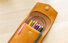 Load image into Gallery viewer, Handmade Yellow Badalassi Carlo Italian Leather Pen/Pencil Case
