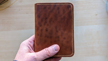 Load image into Gallery viewer, Unique &quot;Tiger Stripe&quot; Italian Shell Cordovan and Whiskey Buttero Vertical Wallet
