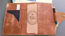 Load image into Gallery viewer, Signature Line: A5 Italian Leather notebook Cover for Life, Apica, Hobonichi , and more
