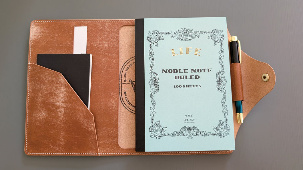 Signature Line: A5 Italian Leather notebook Cover for Life, Apica, Hobonichi , and more