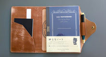 Load image into Gallery viewer, Signature Line: A5 Italian Leather notebook Cover for Life, Apica, Hobonichi , and more
