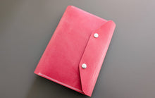 Load image into Gallery viewer, Vintage Pink Italian Leather A5 Leather Notebook Cover
