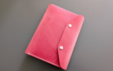 Vintage Pink Italian Leather A5 Leather Notebook Cover