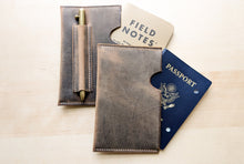 Load image into Gallery viewer, Vintage Distressed Leather EDC Field Notes or Passport Sleeve
