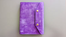 Load image into Gallery viewer, Purple Italian Leather A5 Leather notebook Cover
