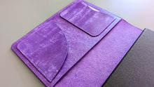 Load image into Gallery viewer, Purple Italian Leather A5 Leather notebook Cover
