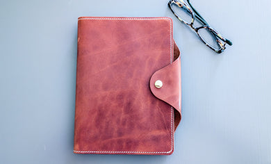 Wickett & Craig Buck Brown Folio A5 Leather notebook Cover