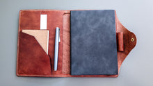 Load image into Gallery viewer, Wickett &amp; Craig Buck Brown Folio A5 Leather notebook Cover
