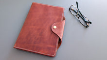 Load image into Gallery viewer, Wickett &amp; Craig Buck Brown Folio A5 Leather notebook Cover
