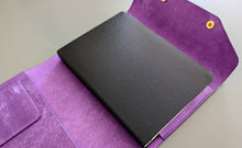 Load image into Gallery viewer, Purple Italian Leather A5 Leather notebook Cover
