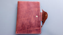 Load image into Gallery viewer, Wickett &amp; Craig Buck Brown Folio A5 Leather notebook Cover
