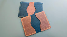 Load image into Gallery viewer, Your choice of Navy and Natural Metta Catharina Textured Shell Cordovan 2 Pocket Bifold Wallet
