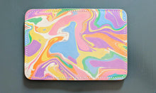 Load image into Gallery viewer, Hand Marbled and Turquoise Italian leather 4 pocket bifold
