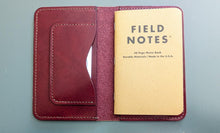 Load image into Gallery viewer, Holiday Gift Set: Wickett and Craig Burgundy Harness Leather Field Notes Notebook Cover amd Vertical Wallet
