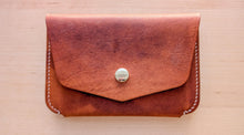 Load image into Gallery viewer, London Tan Hand Sewn Italian Leather Snap Wallet/Passport Case
