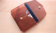 Load image into Gallery viewer, London Tan Hand Sewn Italian Leather Snap Wallet/Passport Case
