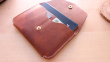 Load image into Gallery viewer, London Tan Hand Sewn Italian Leather Snap Wallet/Passport Case
