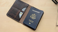 Load image into Gallery viewer, Handmade Wheat Harvest Leather Passport Cover
