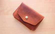 Load image into Gallery viewer, London Tan Hand Sewn Italian Leather Snap Wallet/Passport Case
