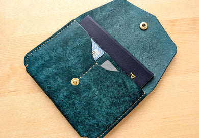 Mediterranean Blue Hand Sewn Italian Leather Snap Wallet/Passport Case