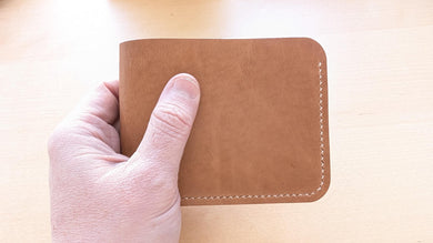 Hand Sewn Natural Horween Dublin Leather Bifold Wallet