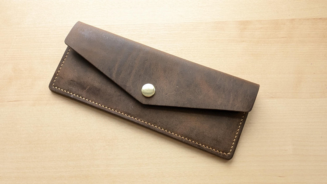 Crazyhorse Pull up leather Snap Wallet