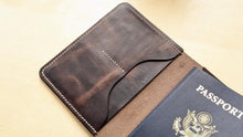 Load image into Gallery viewer, Handmade Wheat Harvest Leather Passport Cover
