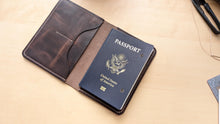 Load image into Gallery viewer, Handmade Wheat Harvest Leather Passport Cover
