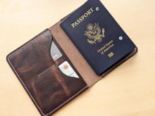 Load image into Gallery viewer, Handmade Wheat Harvest Leather Passport Cover
