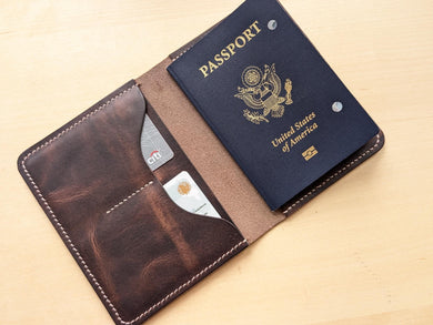 Handmade Wheat Harvest Leather Passport Cover