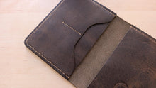 Load image into Gallery viewer, Handmade Dark Crazy Horse Leather Passport Cover
