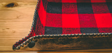 Load image into Gallery viewer, Distressed Leather and Buffalo Plaid Flannel Lined Valet Tray
