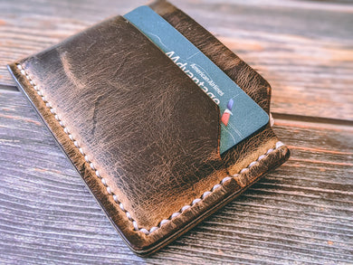 Vintage Distressed Leather Minimalist Card/Cash Wallet