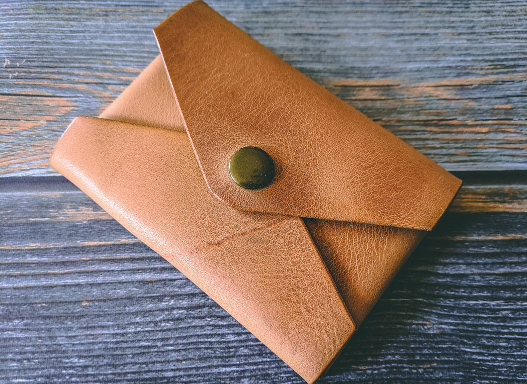 Natural Italian Leather Envelope Card Wallet