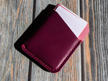 Load image into Gallery viewer, Pink and Purple 3 Pocket Italian Leather Slim Wallet
