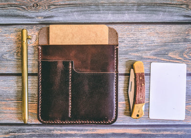 Horween Dublin Brown Nut Leather Field Notes, EDC Notebook cover