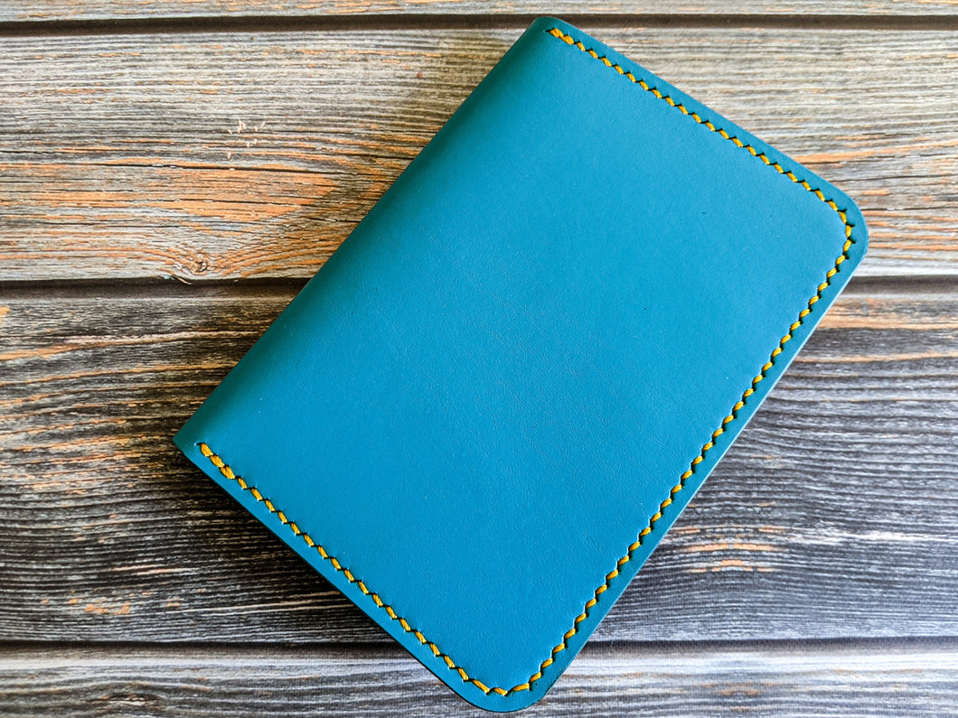 Turquoise, Pink, and Yellow Italian Leather Passport Cover