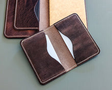 Load image into Gallery viewer, Rich Brown Distressed 3 Pocket Minimalist Card Wallet
