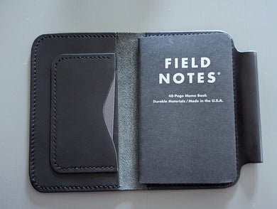 Black Horween Dublin Deluxe Leather Field Notes Cover